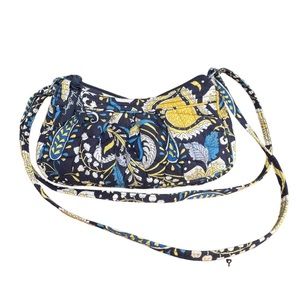 Vera Bradley quilted crossbody adjustable strap handbag paisley yellow blue
